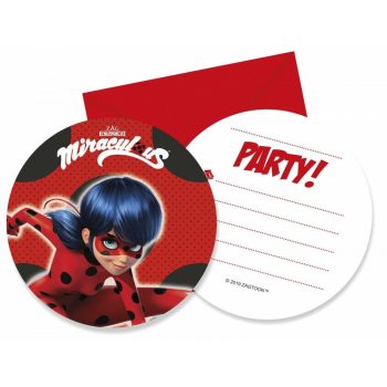  Miraculous Ladybug, Katicabogár és fekete macska kalandjai Meghívó 6 db-os
