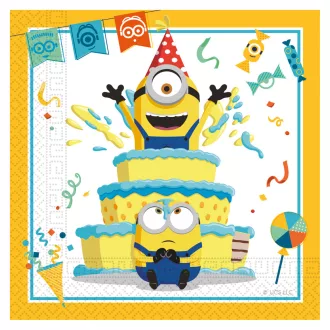   Minions 2 The Rise of Gru, Minyonok szalvéta 20 db-os 33x33 cm
