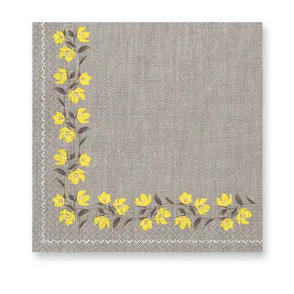 Virágos Yellow Flowers szalvéta 20 db-os (33x33cm)