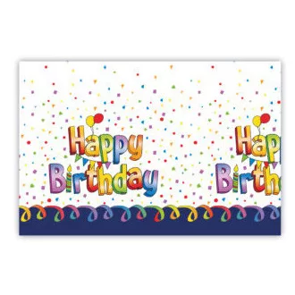 Multicolor Happy Birthday asztalterítő 120x180cm