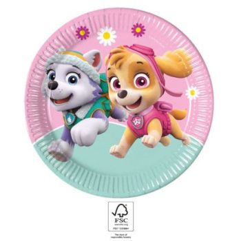   Paw Patrol Skye and Everest, Mancs Őrjárat papírtányér 8 db-os 23 cm FSC