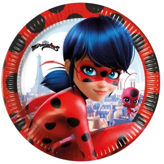   Miraculous Ladybug, Katicabogár és Fekete macska kalandjai papírtányér 8 db-os 23 cm FSC