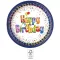 Multicolor Happy Birthday papírtányér 8 db-os 23 cm FSC