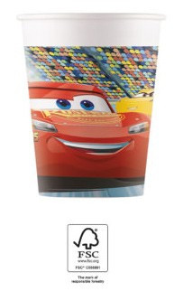 Disney Cars 3, Verdák papír pohár 8 db-os 200 ml FSC