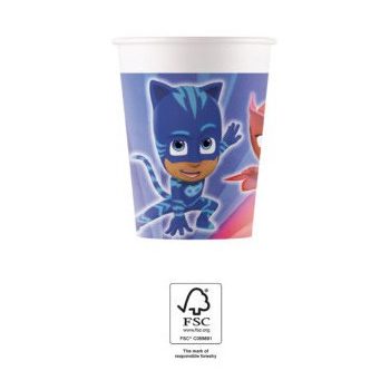 PJ Masks, Pizsihősök papír pohár 8 db-os 200 ml FSC