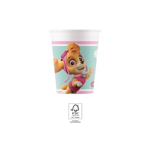 Paw Patrol Skye and Everest, Mancs Őrjárat papír pohár 8 db-os 200 ml FSC