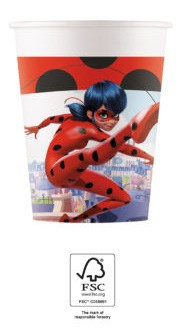 Miraculous Ladybug, Katicabogár és Fekete macska kalandjai papír pohár 8 db-os 200 ml FSC