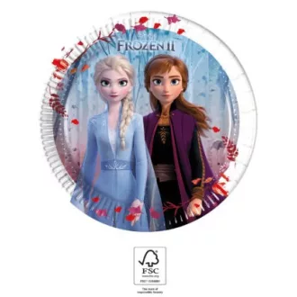   Disney Frozen II Leaf, Jégvarázs papírtányér 8 db-os 19,5 cm FSC