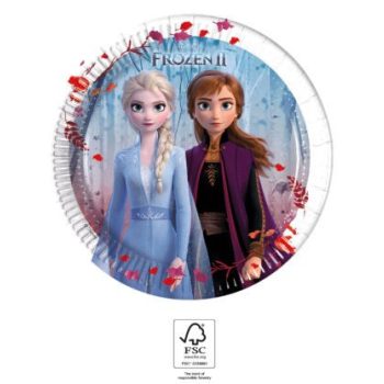   Disney Frozen II Leaf, Jégvarázs papírtányér 8 db-os 19,5 cm FSC