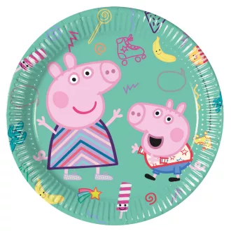   Peppa Pig Messy Play, Peppa malac papírtányér 8 db-os 20 cm FSC