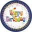 Multicolor Happy Birthday papírtányér 8 db-os 20 cm FSC