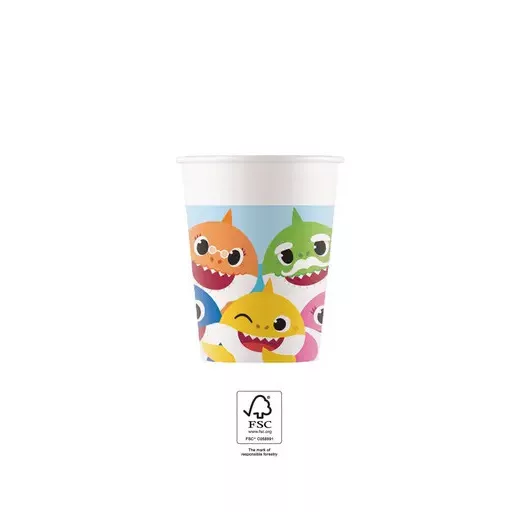 Baby Shark papír pohár 8 db-os 200ml