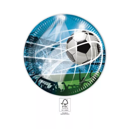 Soccer Fans, Focis papírtányér 8 db-os 23 cm FSC