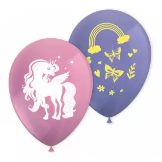 Unicorn Rainbow Colors, Unikornis léggömb, lufi 8 db-os