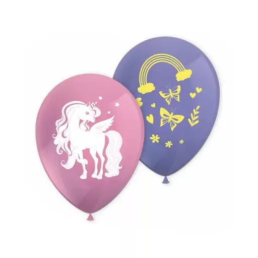 Unicorn Rainbow Colors, Unikornis léggömb, lufi 8 db-os