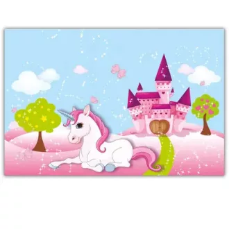 Procos  Unicorn Castle, Unikornis papír asztalterítő 120x180cm
