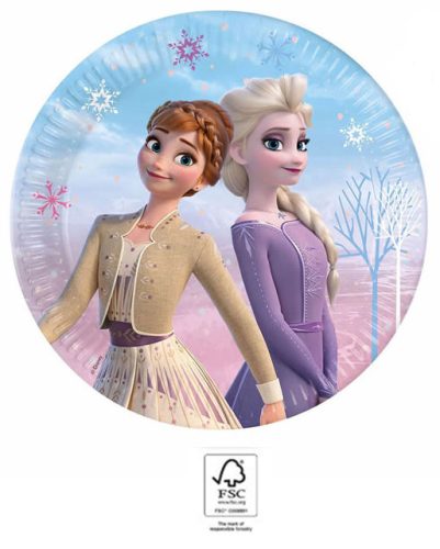 Disney Frozen II Wind Spirit, Disney Jégvarázs papírtányér 8 db-os 23 cm FSC