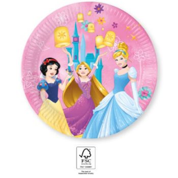   Disney Princess Live your Story, Disney Hercegnők papírtányér 8 db-os 23 cm FSC