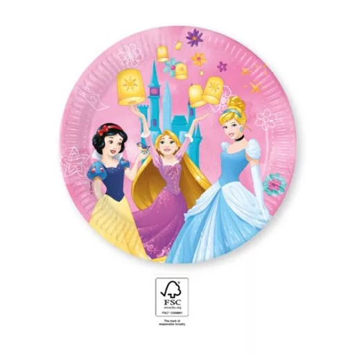 Disney Princess Live your Story, Disney Hercegnők papírtányér 8 db-os 23 cm FSC
