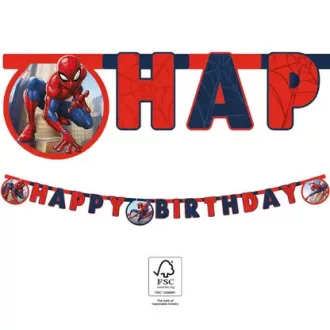   Spiderman Crime Fighter, Pókember Happy Birthday felirat FSC 2 m