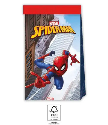 Spiderman Crime Fighter, Pókember papírzacskó 4 db-os FSC