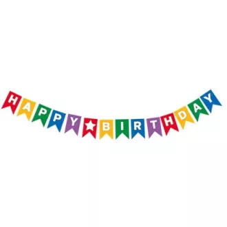 Multicolor Happy Birthday papír felirat