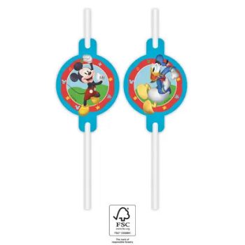   Disney Mickey Rock the House papír szívószál, 4 db-os szett FSC