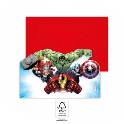 Avengers Infinity Stones, Bosszúállók Party meghívó 6 db-os FSC