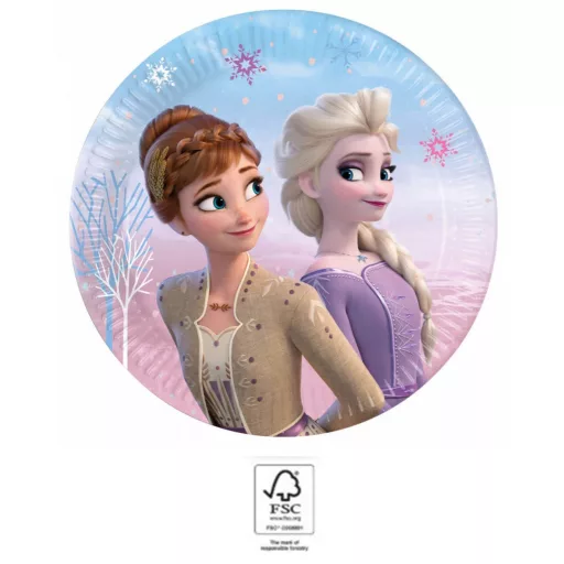 Disney Frozen II Wind Spirit, Disney Jégvarázs papírtányér 8 db-os 20 cm FSC
