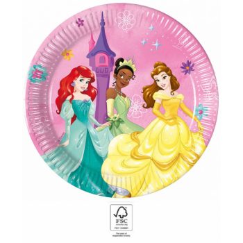   Disney Princess Live your Story Hercegnők papírtányér 8 db-os 20 cm FSC