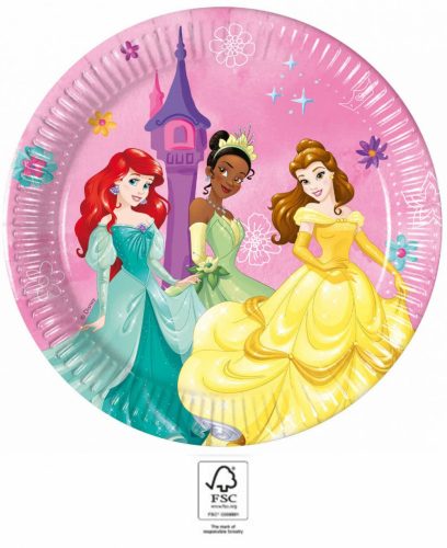 Disney Princess Live your Story Hercegnők papírtányér 8 db-os 20 cm FSC