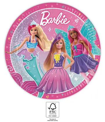 Barbie Fantasy papírtányér 8 db-os 23cm FSC
