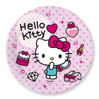 Hello Kitty Fashion papírtányér 8 db-os 23cm FSC