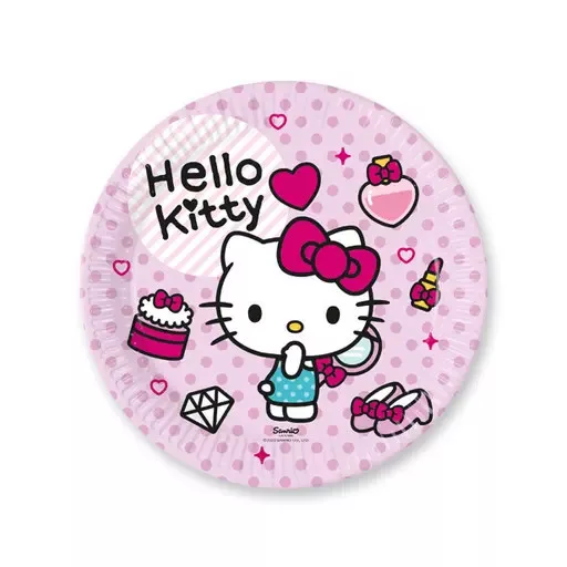 Hello Kitty Fashion papírtányér 8 db-os 23cm FSC