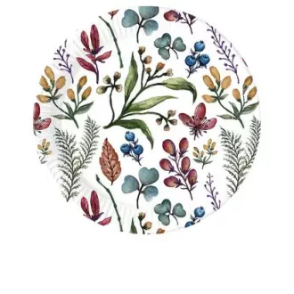 Herbs, Virág papírtányér 8 db-os 23cm