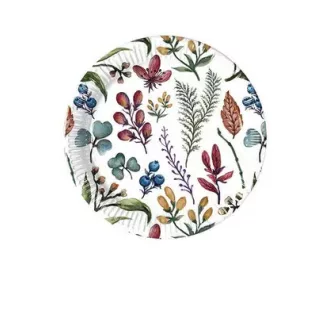 Herbs, Virág papírtányér 8 db-os 20cm