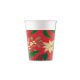 Holly Poinsettia, Karácsony papír pohár 8 db-os 200ml