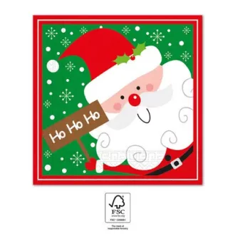   Santa Claus Ho Ho Ho, Karácsony szalvéta 20 db-os, 33x33 cm FSC