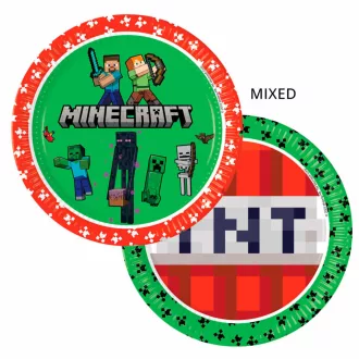 Minecraft papírtányér 8 db-os 23 cm FSC