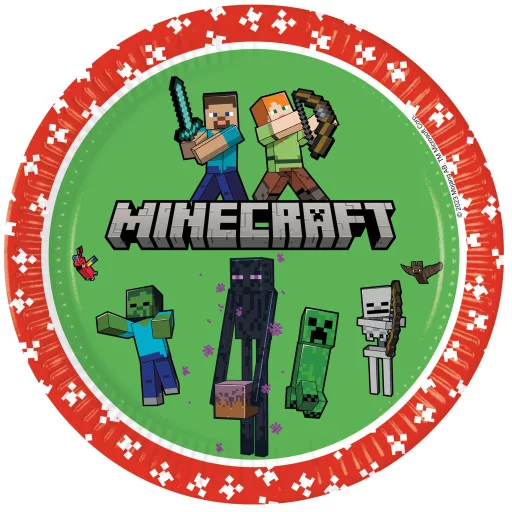 Minecraft papírtányér 8 db-os 23 cm FSC