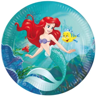Disney Hercegnők, Ariel papírtányér 8 db-os 23cm FSC