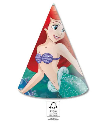 Ariel Curious, Disney Hercegnők, Ariel Parti kalap, csákó 6 db-os