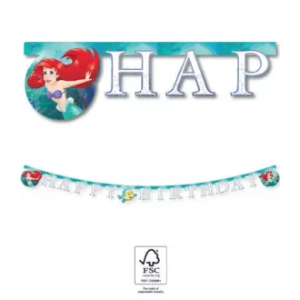 Ariel Curious, Disney Hercegnők, Ariel Happy Birthday felirat FSC 2m