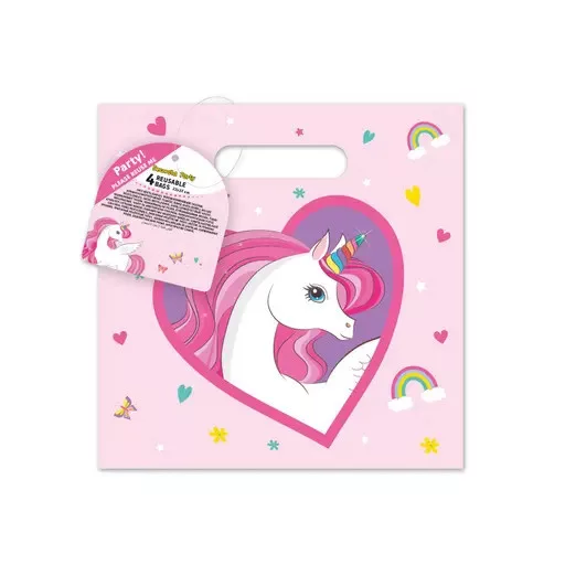 Unikornis Rainbow Colors papír ajándéktasak 4 db-os