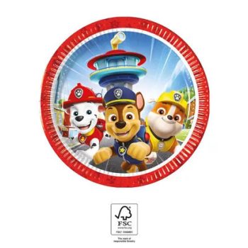 Paw Patrol Rescue Heroes, Mancs Őrjárat papírtányér 8 db-os 20cm FSC