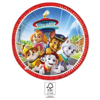 Paw Patrol Rescue Heroes, Mancs Őrjárat papírtányér 8 db-os 23cm FSC