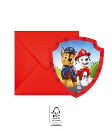 Paw Patrol Rescue Heroes, Mancs Őrjárat Party meghívó 6 db-os FSC