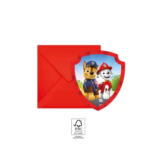 Paw Patrol Rescue Heroes, Mancs Őrjárat Party meghívó 6 db-os FSC