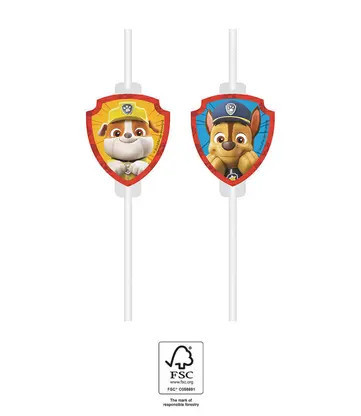 Paw Patrol Rescue Heroes, Mancs Őrjárat papír szívószál, 4 db-os szett