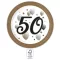 Milestone, Happy Birthday 50 papírtányér 8 db-os 23cm FSC